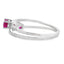 Anillo de Rubí y Diamante Genuine en Oro Blanco de 14KT