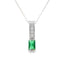 .06ct Created Emerald Pendant in 10KT White Gold