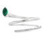 Genuine .75ct Emerald and Diamond Ring in 14KT White Gold