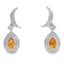 .48ct Citrine Diamond Dangle Earrings in 10KT White Gold