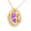 Amethyst Diamond Fashion Pendant in 10KT Yellow Gold