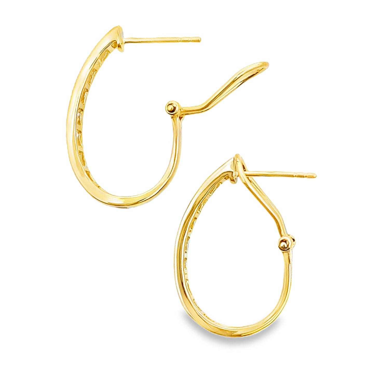 1.00ct Lab Grown Diamond Hoop Earrings in 14KT Yellow Gold
