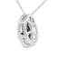 .03ct Pendentif en Onyx et Diamant en Or Blanc 10KT