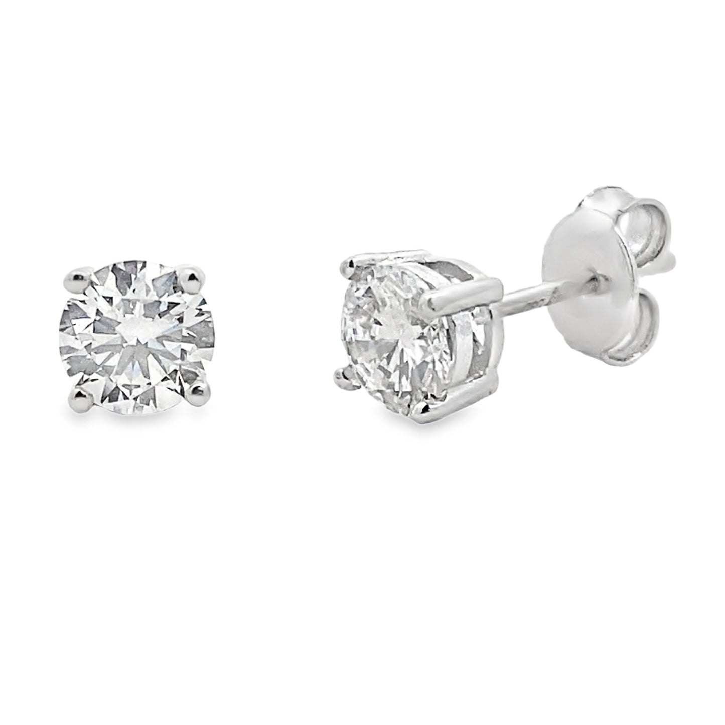 Pendientes de Stud de Diamante Creado en Laboratorio de 1.00ct en Plata Esterlina