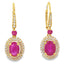 Boucles d'oreilles pendantes en rubis et diamants de 3,50 ct en or jaune 10KT