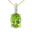 Peridot and Diamond Pendant in 10KT Yellow Gold