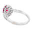 Anillo de Rubí y Zafiro Creado en Plata Esterlina