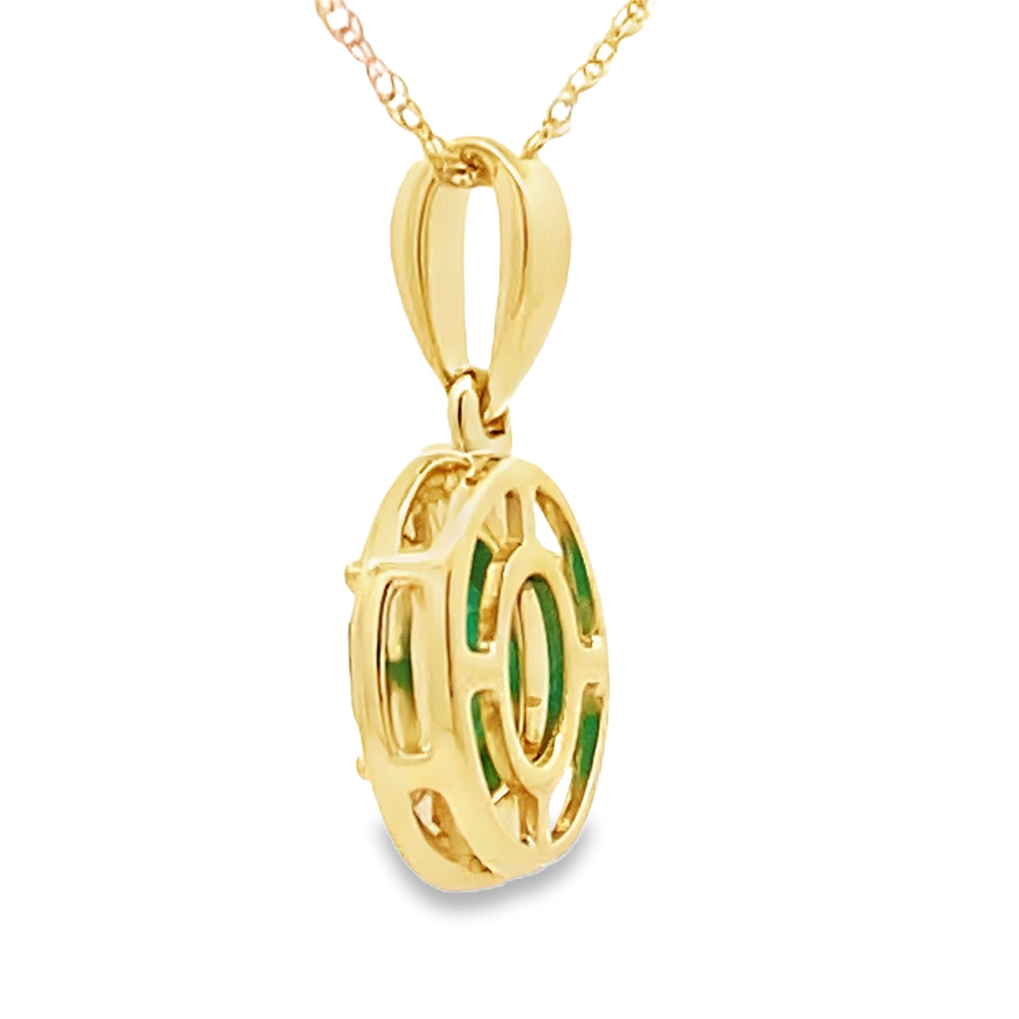 Colgante de Moda de Diamante de Calcedonia en Oro Amarillo de 10KT