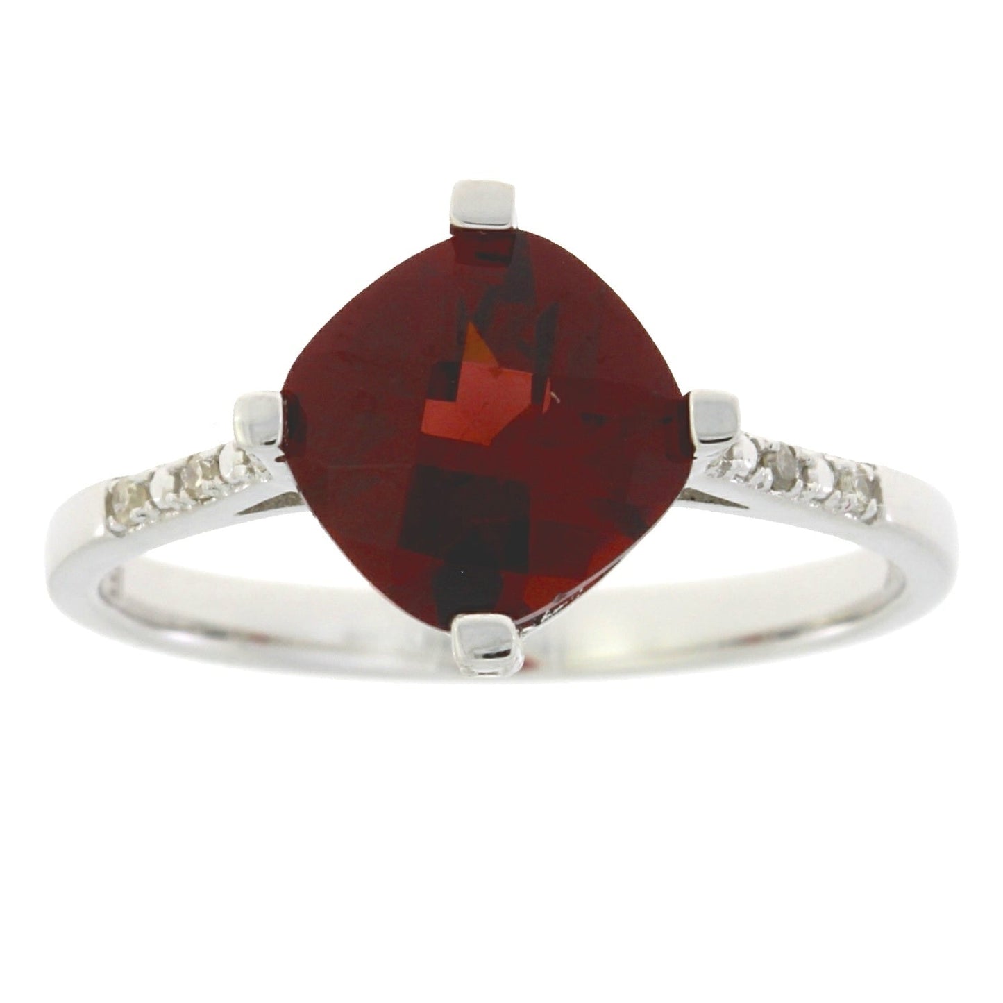 Bague en diamant garnet naturel de 1,25 ct en or blanc 10KT