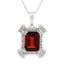 1.87ct Garnet and Diamond Pendant in 10KT White Gold