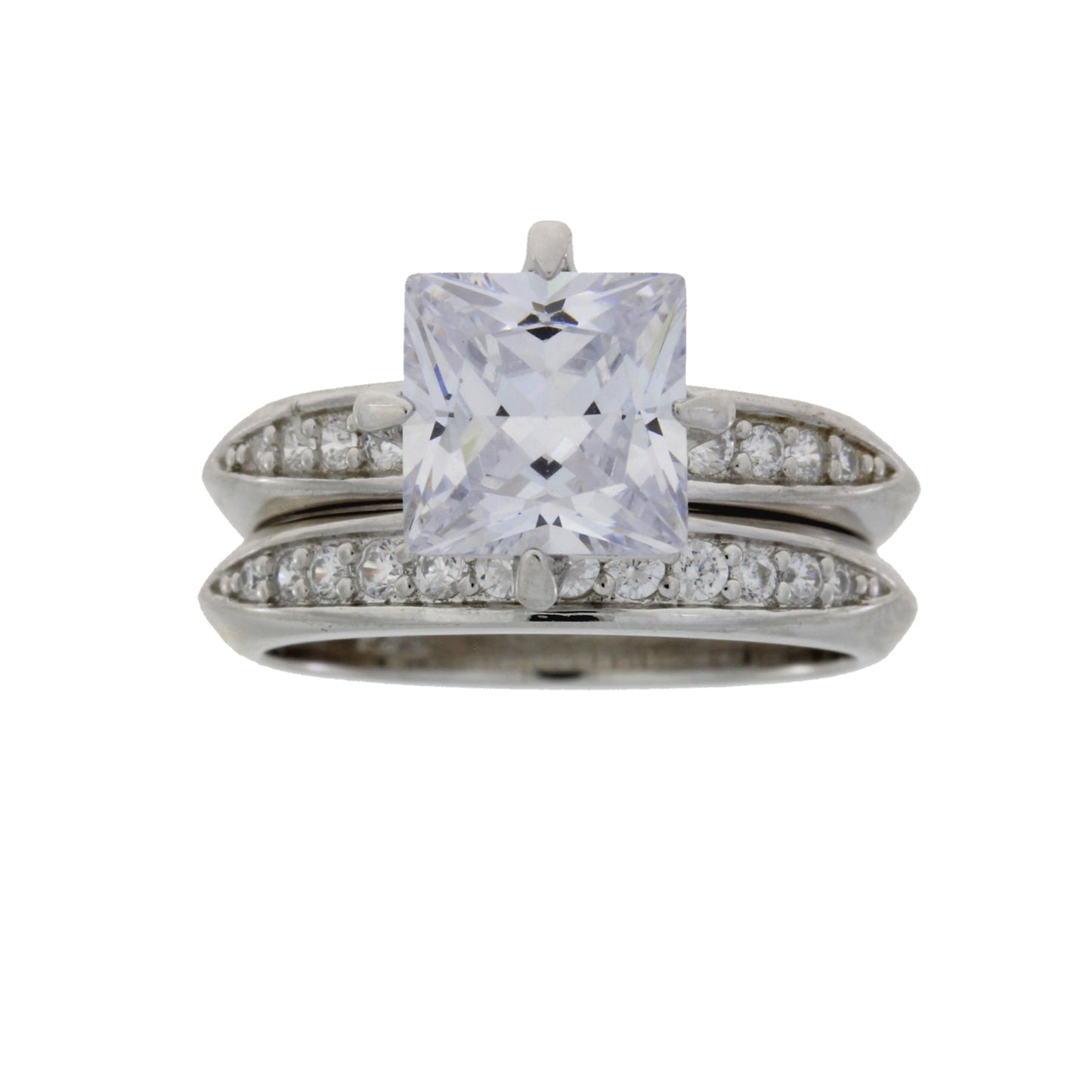 Anillo de Compromiso de Zirconia Cubica Natural en Plata Esterlina