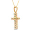 .20ct Emerald Cross Pendant in 14KT Yellow Gold