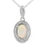 .04ct Pendentif en Opale et Diamant en Or Blanc 10KT