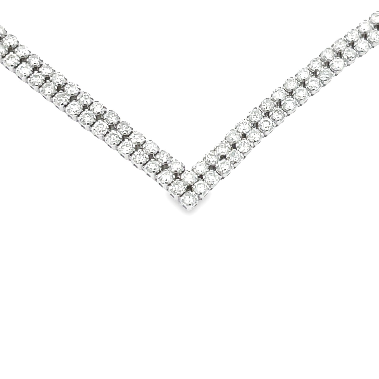 Natural 7.00ct Diamond Tennis Necklace in 14KT White Gold
