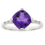 Bague en Améthyste et Diamant de 1,25 ct en Or Blanc 10KT