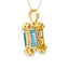 Pendentif en topaze bleue de Londres en or jaune 10KT