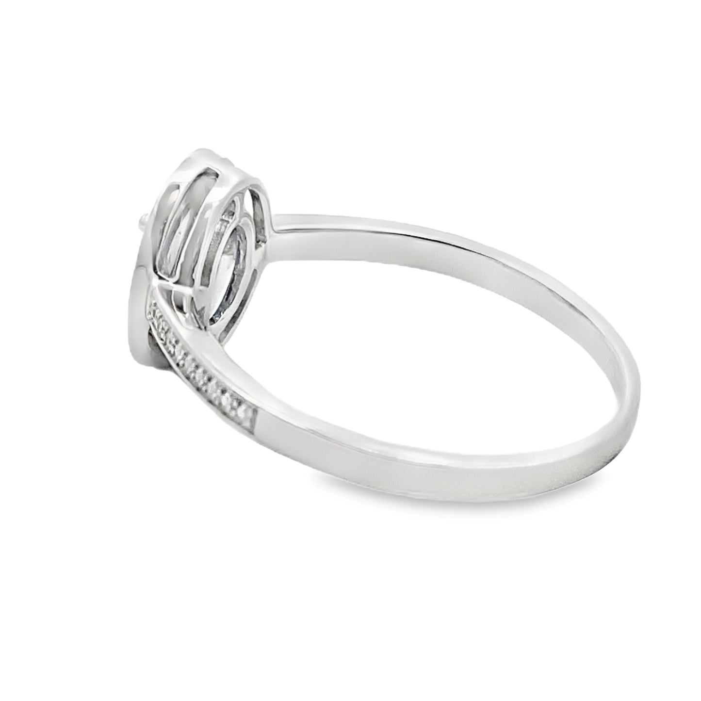 Anillo de Diamante de Zafiro Genuino de 0.67ct en Oro Blanco de 10KT