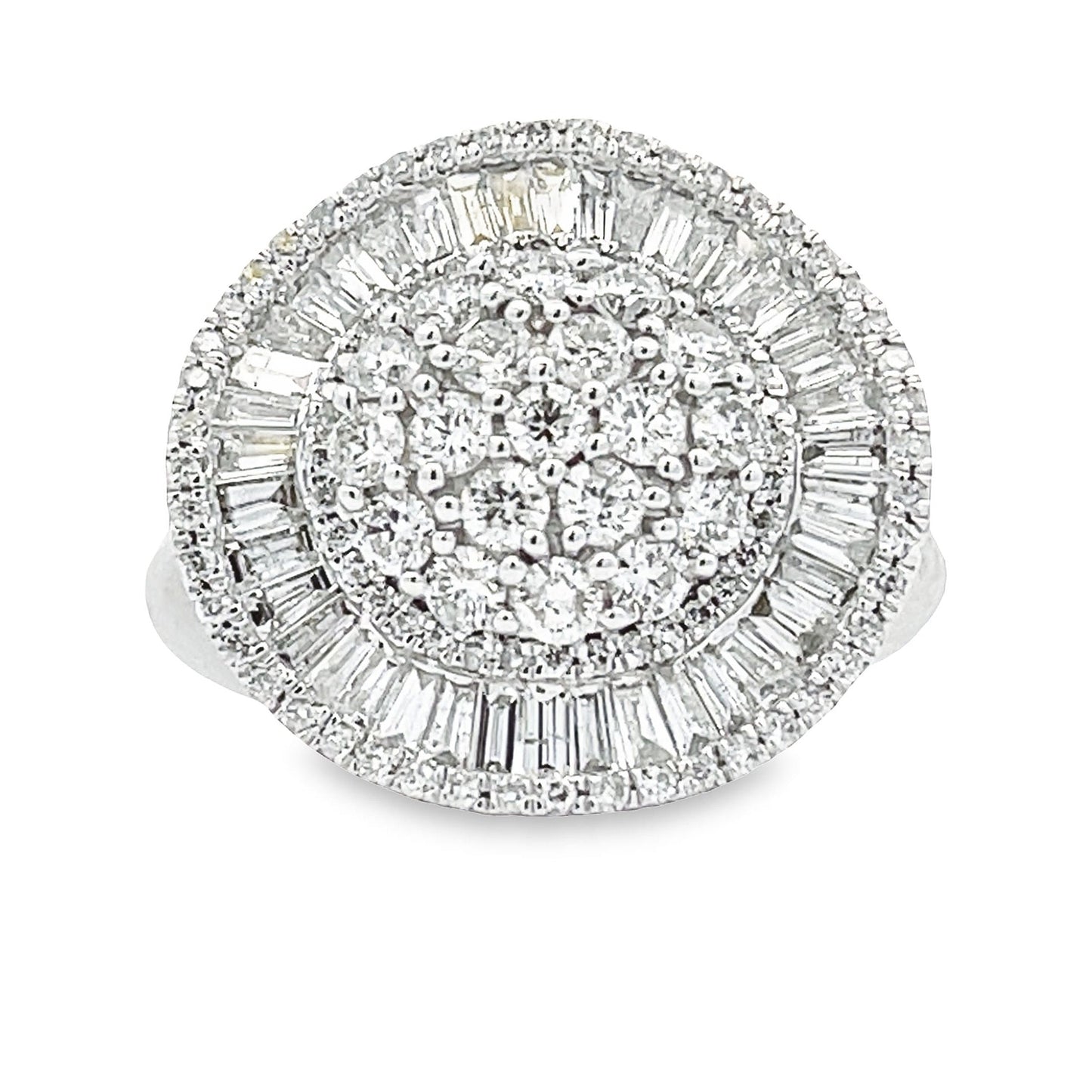 Bague en diamant véritable de 2,00 ct en or blanc 14KT