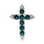 Pendentif Croix en Saphir de 1,68 ct en Or Blanc 14KT