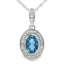 Colgante de Topacio Azul de Londres en Oro Blanco de 10KT