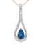 Colgante de Moda con Diamante de Zafiro en Oro Amarillo de 10KT