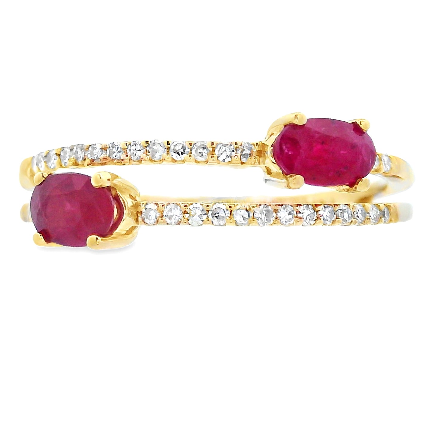 Natural .59ct Ruby Diamond Ring in 14KT Yellow Gold