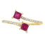 Anillo de Rubí Natural de 0.57ct con Diamantes en Oro Amarillo de 14KT