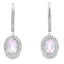 Boucles d'oreilles pendantes en diamant de quartz rose en or blanc 10KT
