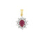 Colgante de Rubí y Diamante de 1.65ct en Oro Amarillo de 14KT