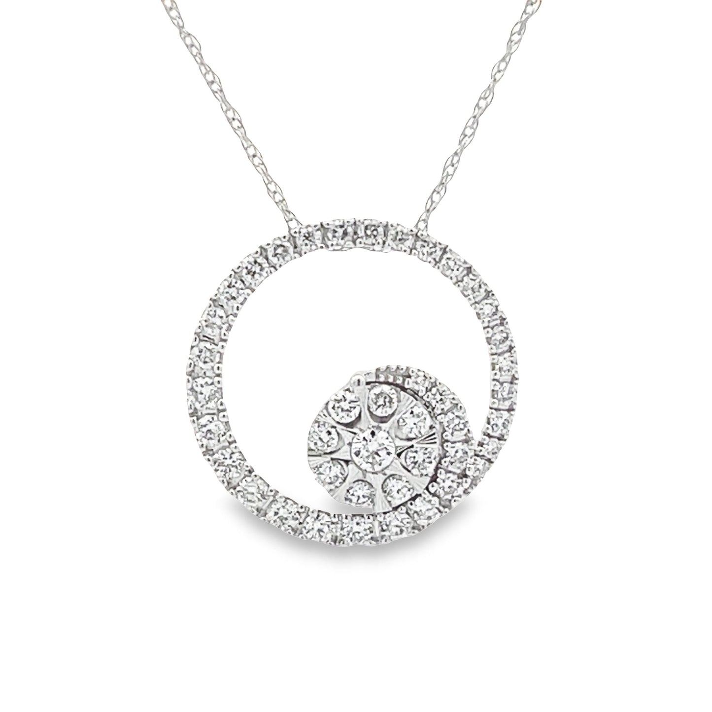 Pendentif Cercle d'Amour en Diamant de 0,50 ct en Or Blanc 14KT