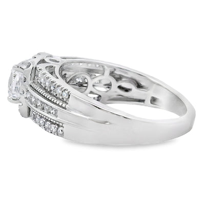 Bague de fiançailles en diamant cultivé en laboratoire de 1,53 ct en or blanc 10KT