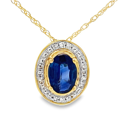 Pendentif de mode en diamant saphir en or jaune 10KT