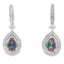 Mystic Fire Topaz Dangle Earrings in 10KT White Gold