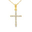 Colgante de Cruz de Diamante de 0.10ct en Oro Amarillo de 14KT