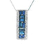 Colgante de moda con diamante de zafiro en oro blanco de 14 quilates