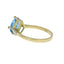 Bague en Diamant de Topaze Bleue de 1,20 ct en Or Jaune 10KT