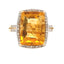 Anillo de Diamante de Citrino Natural de 4.42ct en Oro Amarillo de 14KT