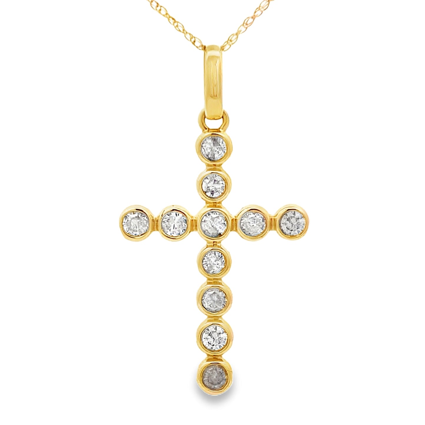 .50ct Diamond Cross Pendant in 14KT Yellow Gold