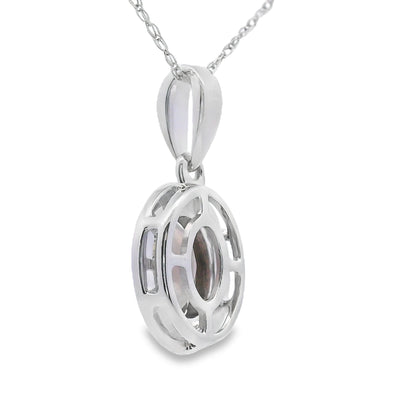 .42ct Quartz and Diamond Pendant in 10KT White Gold