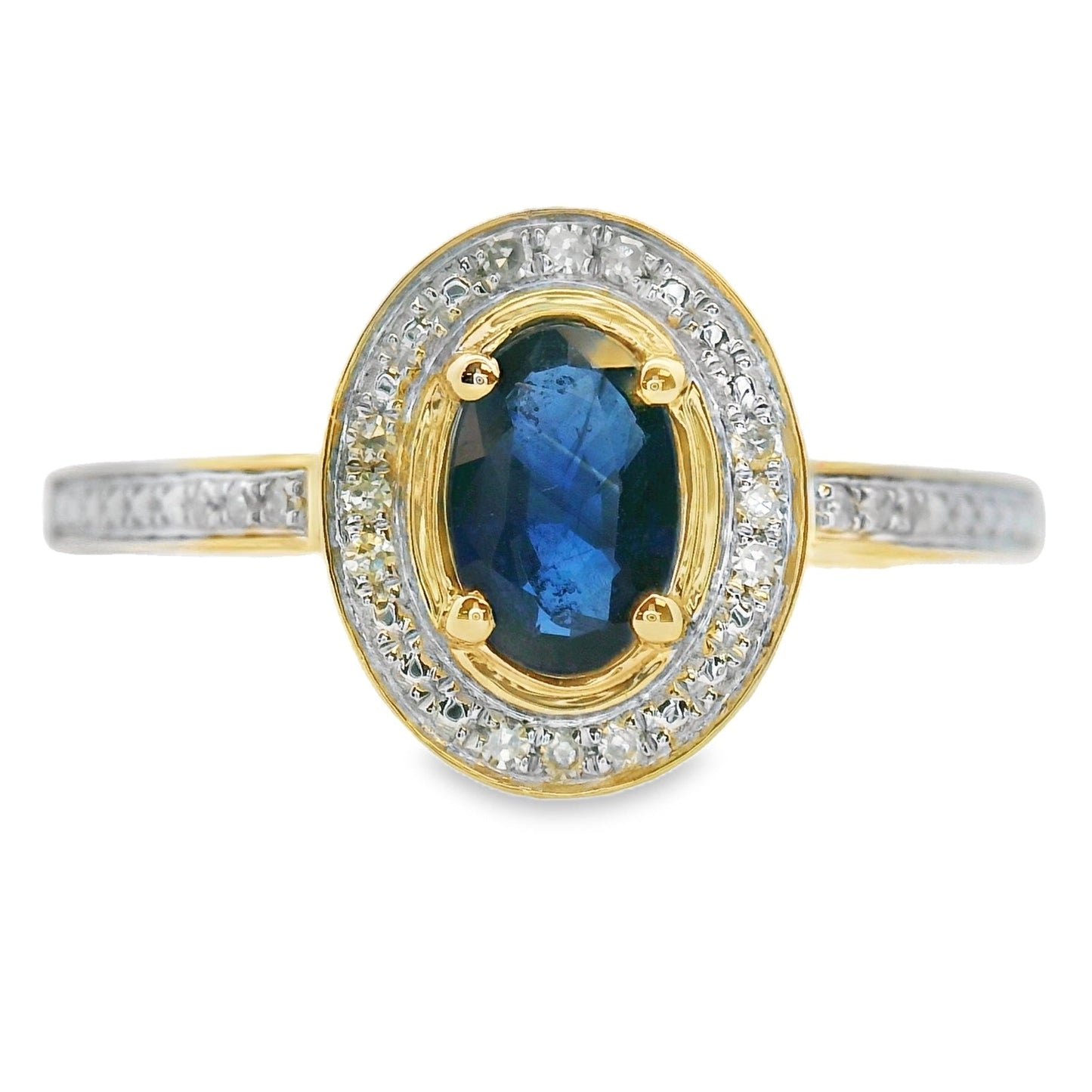 Natural .67ct Sapphire Diamond Ring in 10KT Yellow Gold