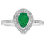 Anillo de Diamante de Chalcedonia Natural de 0.55ct en Oro Blanco de 10KT