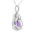 Colgante de Moda de Diamante de Amatista en Oro Blanco de 14KT