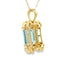 Pendentif en Topaze Bleue et Diamant en Or Jaune 10KT