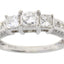 Bague 3 pierres en diamant de 1,50 ct en or blanc 14KT