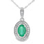 .46ct Emerald and Diamond Pendant in 10KT White Gold