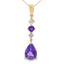 Amethyst Diamond Fashion Pendant in 10KT Yellow Gold