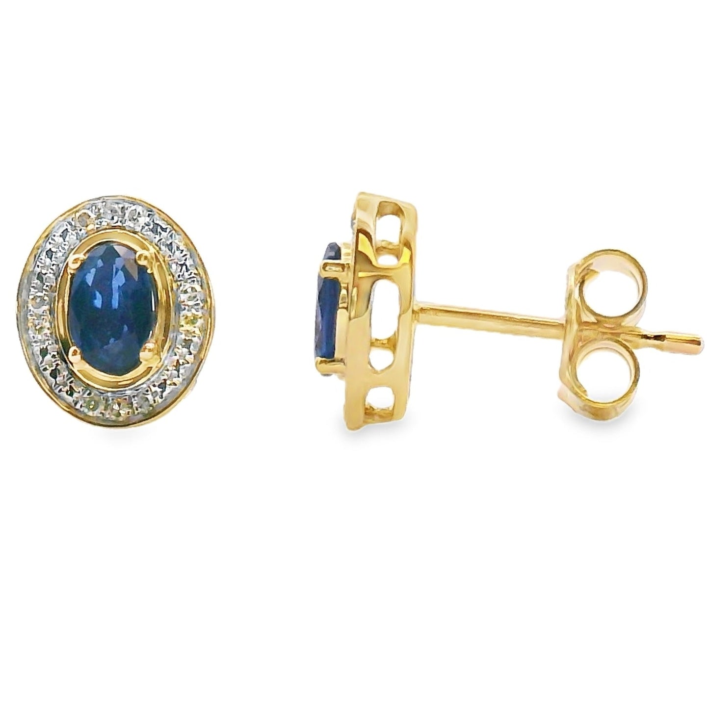 .61ct Sapphire and Diamond Earrings in 10KT Yellow Gold