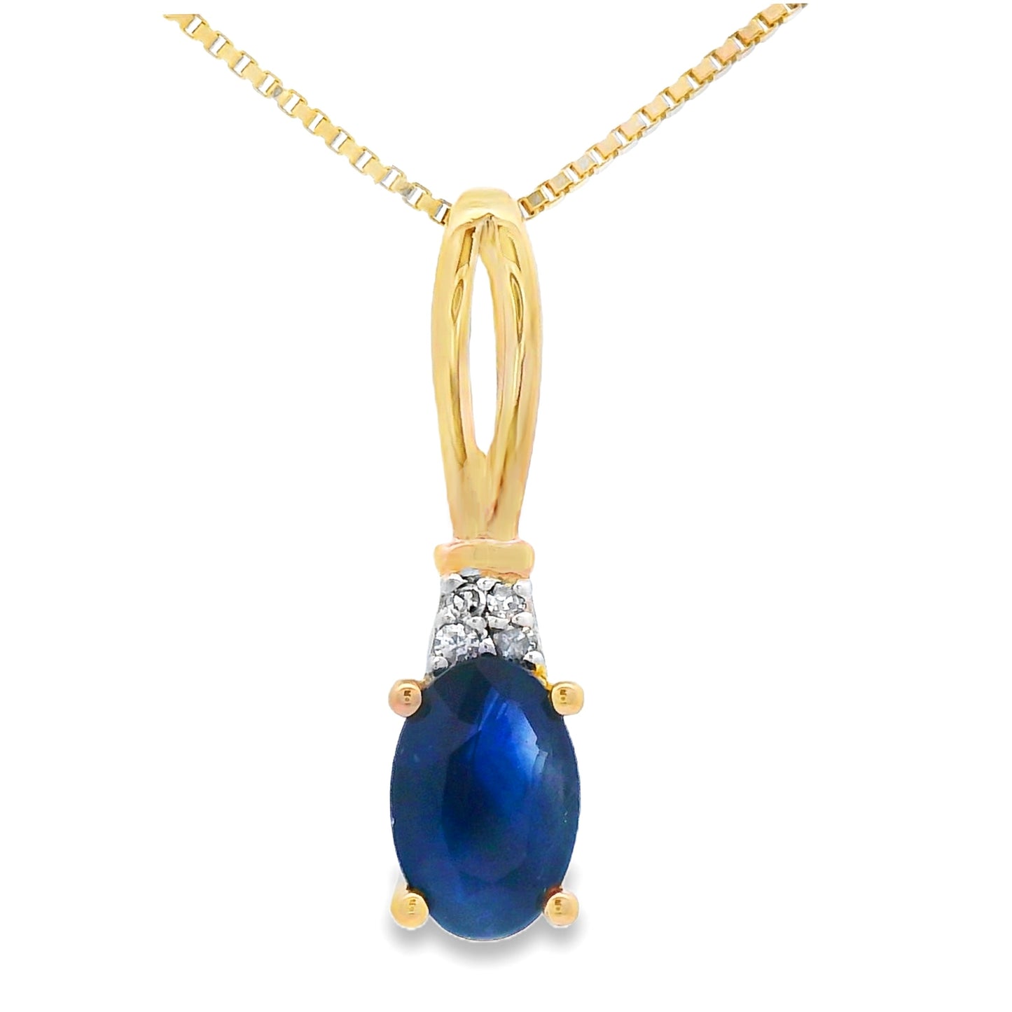 Sapphire Diamond Fashion Pendant in 10KT Yellow Gold