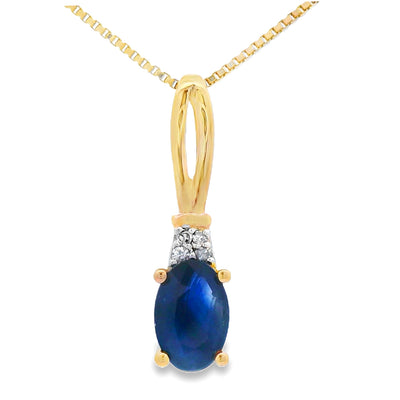 Sapphire Diamond Fashion Pendant in 10KT Yellow Gold