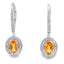 Boucles d'oreilles pendantes en diamant citrine de 1,04 ct en or blanc 10KT